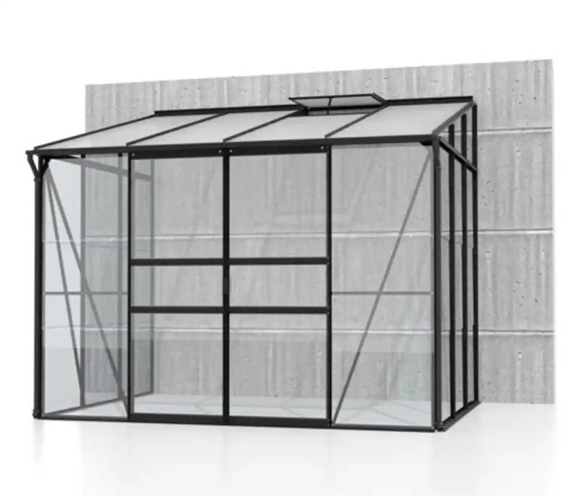 Bild 1 von Vitavia Anlehngewächshaus, schwarz 5,2 m2, inkl. Fundamentrahmen