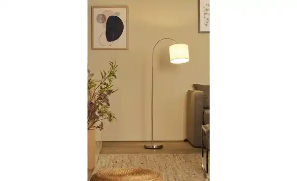 Bild 2 von KHG Bogenleuchte, 1-flammig, Stoffschirm weiß