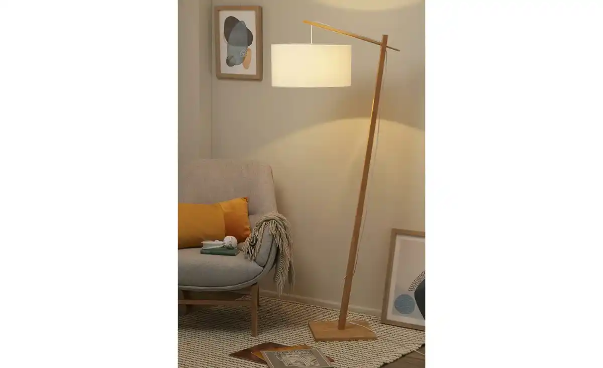 Bild 1 von KHG Bambus-Stehleuchte, 1-flammig, Leinenschirm