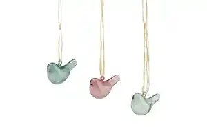 Deko Vogel Anhänger, 3er Set ¦ mehrfarbig ¦ Glas, Naturprodukte ¦ Maße (cm): B: 6 H: 3,5 T: 3 Dekoration > Dekoartikel - Möbel Kraft