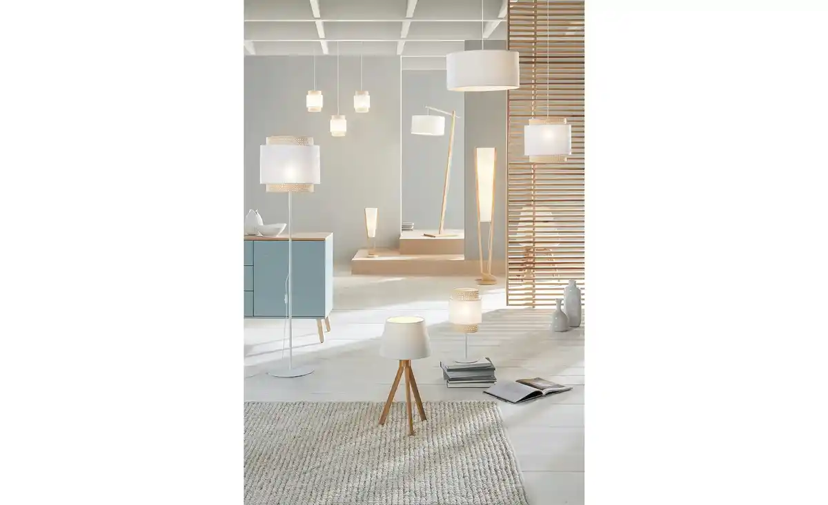 Bild 3 von KHG Bambus-Stehleuchte, 1-flammig, Leinenschirm