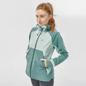 QUECHUA Wanderjacke Damen wasserdicht Bergwandern - MH500 grün