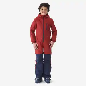 WEDZE Schneeanzug Skianzug Kinder warm wasserdicht - 100 bordeaux/marineblau