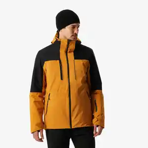 WEDZE Skijacke Herren wasserdicht und strapazierfähig - 500 camel/schwarz