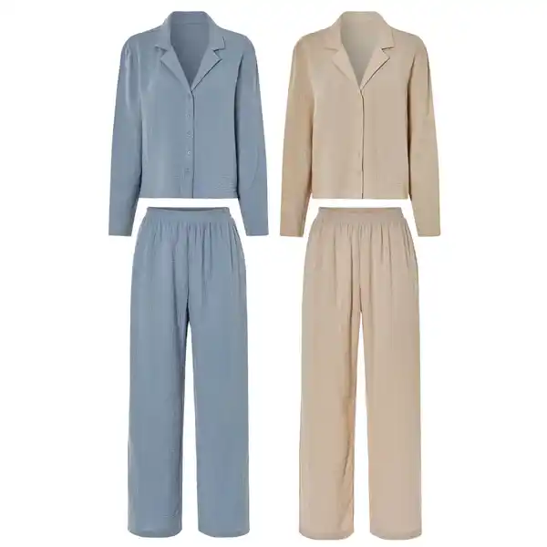 Bild 1 von OYANDA® Damen-Musselin-Pyjama, 2-teilig