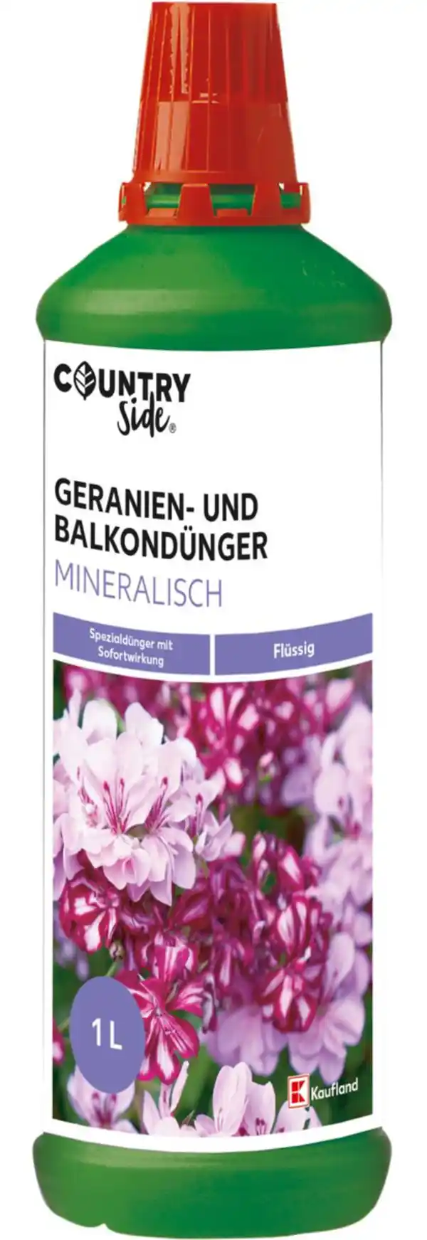 Bild 1 von COUNTRYSIDE® Dünger für Geranien und Balkonpflanzen, 1-l-Flasche