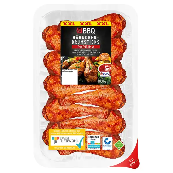 Bild 1 von BBQ Hähnchen Drumsticks gewürzt XXL, 1000 g