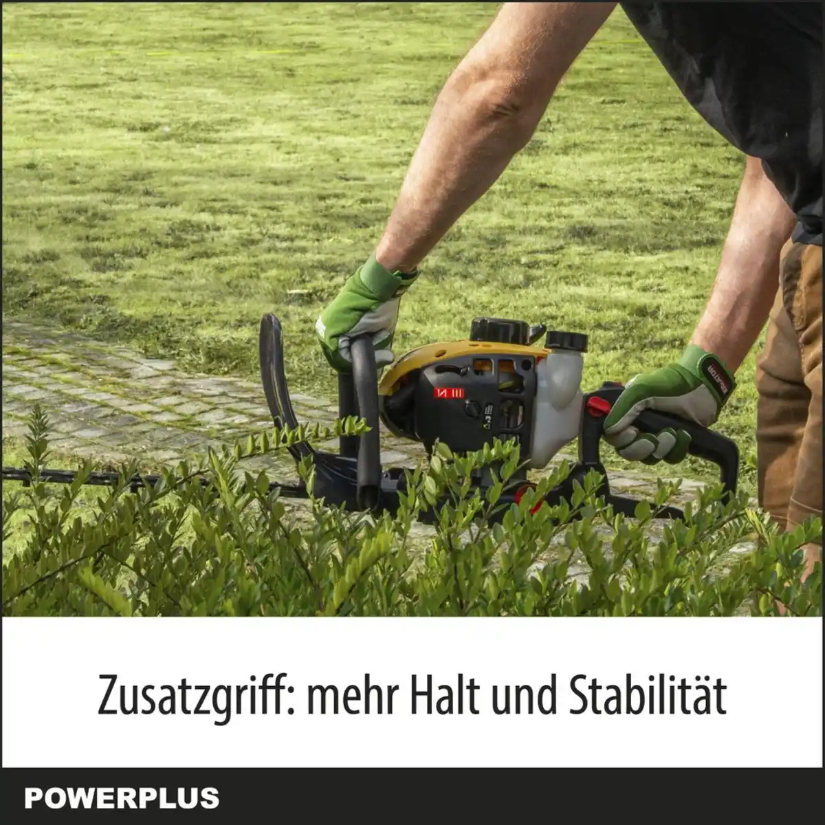 Bild 4 von Powerplus Benzin-Heckenschere POWXG2018 - Heckenschere mit 25,4 cc, 640 mm Klinge und 28 mm Abstand, Gartengeräte, Gartenschere zum Schneiden von Sträuchern, Hecken und Pflanzen