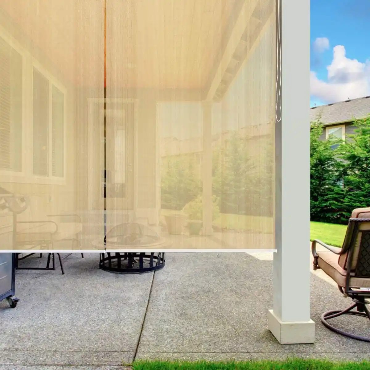 Bild 3 von 121X181cm Verdunkelungsrollo Abdunkelungsrollo mit Kettenzug