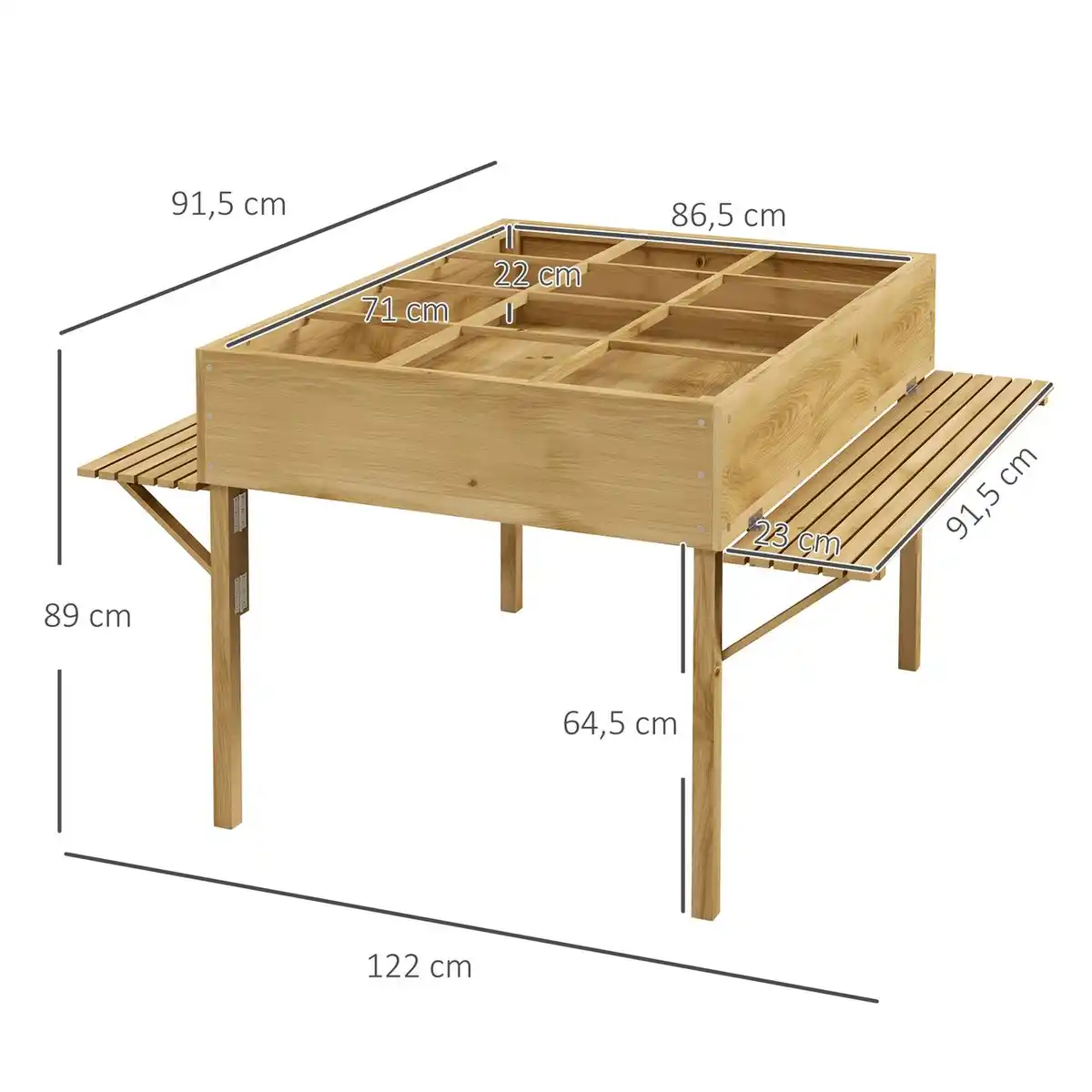 Bild 3 von Hochbeet aus Holz, Klappbare Frühbeet, Pflanzkasten mit Vliesstoff