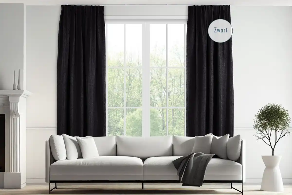 Bild 3 von Vorhang - 150 x 260 cm - Haken - Schwarz