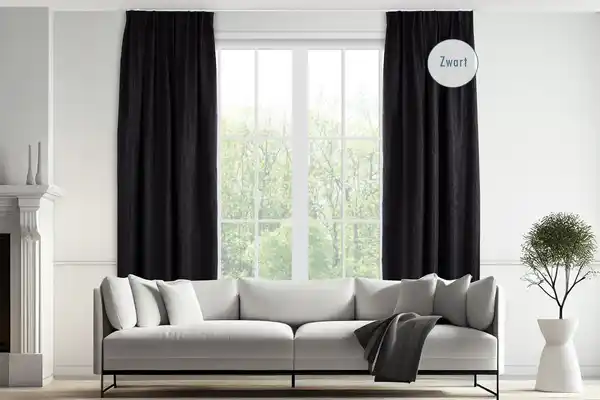 Bild 3 von Vorhang - 150 x 260 cm - Haken - Schwarz