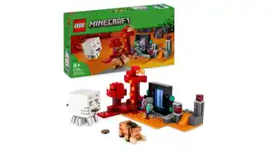 LEGO Minecraft 21255 Hinterhalt am Netherportal, baubares Nether-Spielzeug