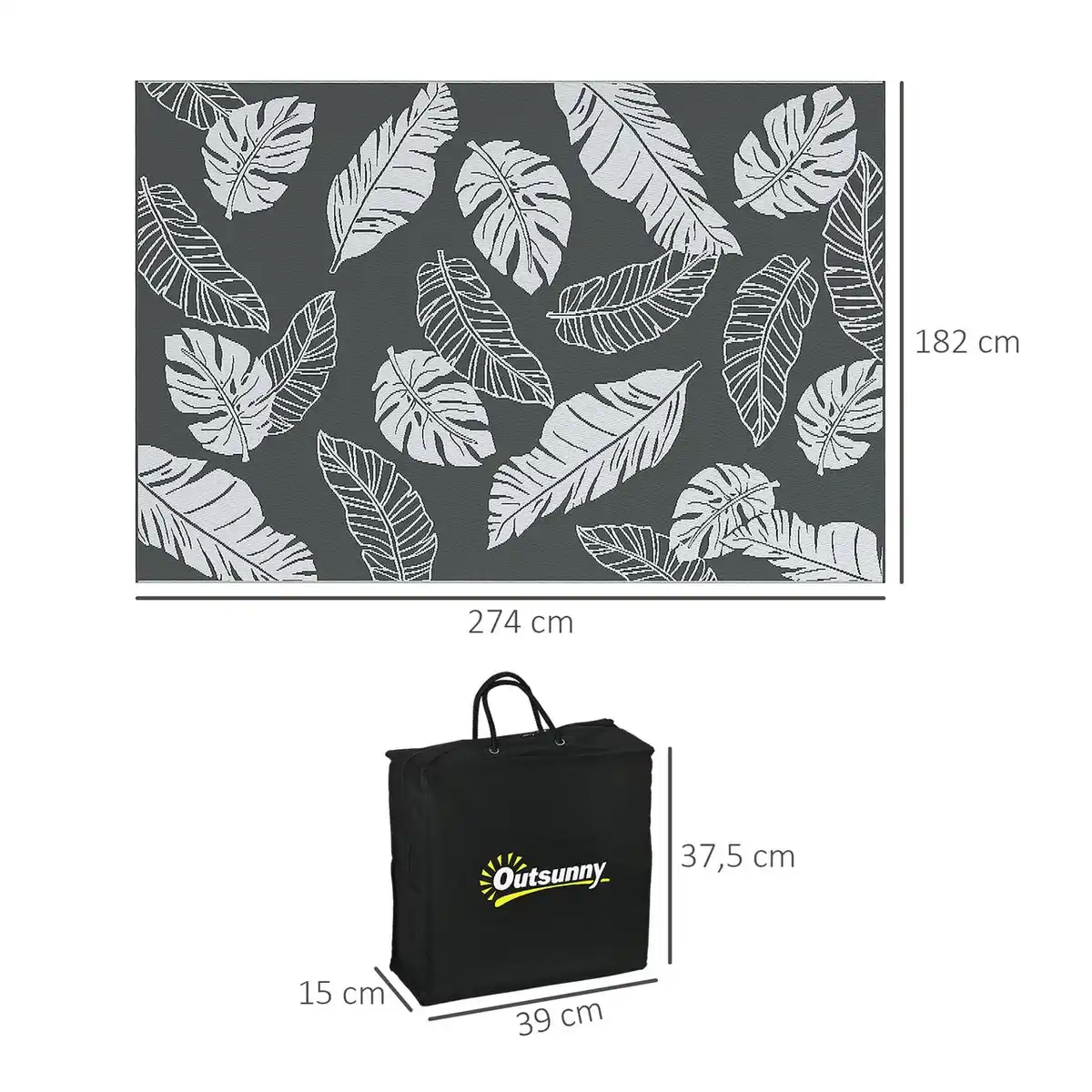 Bild 3 von Outdoor-Teppich, Campingteppich mit Doppelseitigem Design für Balkon