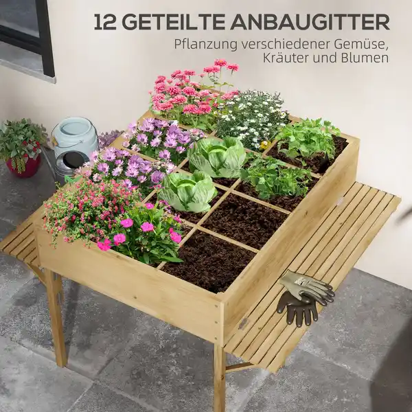 Bild 4 von Hochbeet aus Holz, Klappbare Frühbeet, Pflanzkasten mit Vliesstoff