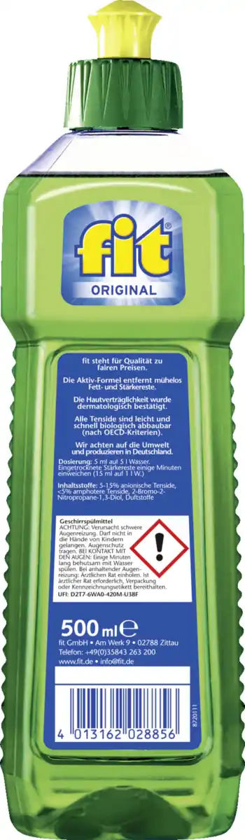 Bild 2 von fit Original Geschirrspülmittel, 500 ml