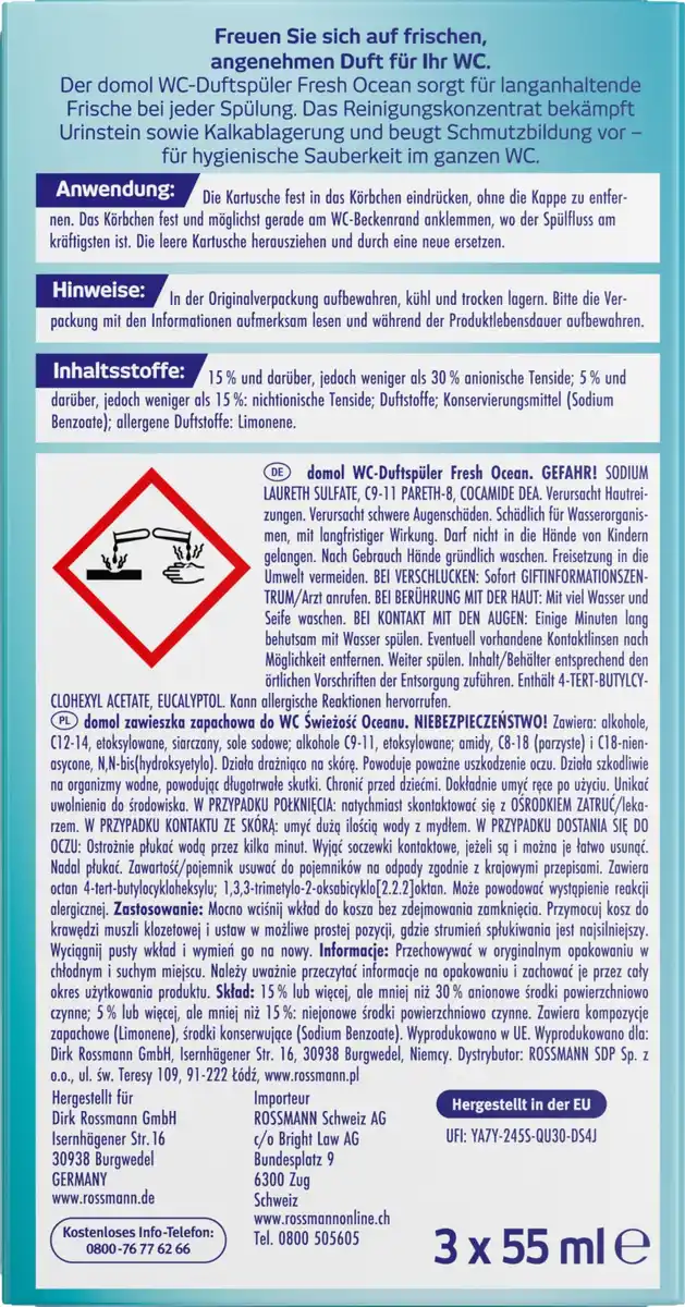 Bild 3 von domol WC-Duftspüler Fresh Ocean, 165 ml