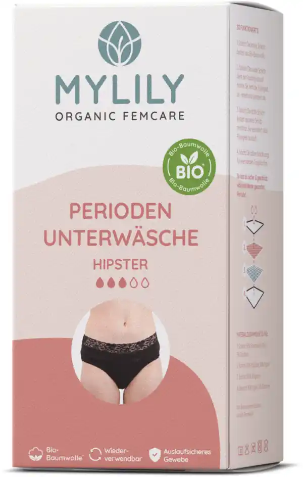 Bild 1 von MYLILY Periodenunterwäsche Hipster Strong, schwarz - M