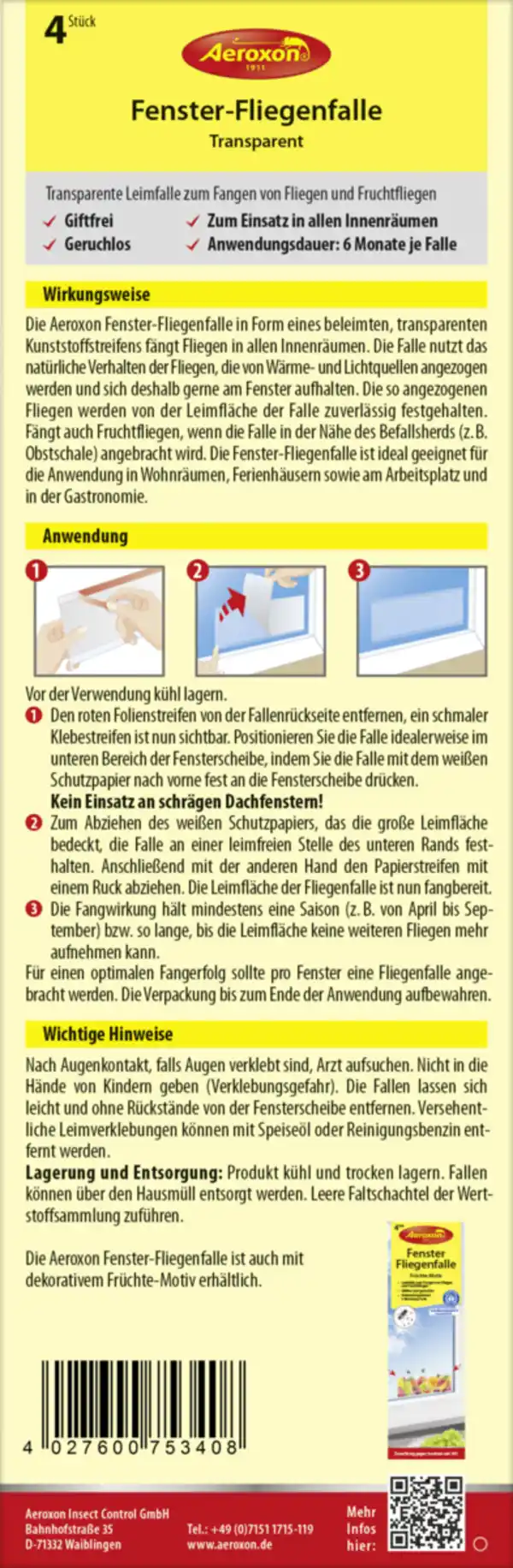 Bild 2 von Aeroxon Fenster Fliegenfalle