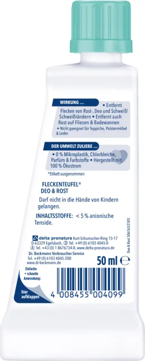 Bild 2 von Dr. Beckmann Fleckenteufel® Deo & Rost, 50 ml