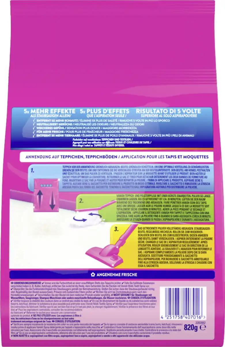 Bild 2 von Vanish Oxi Action Teppichpflege Pulver zum Absaugen, 820 g