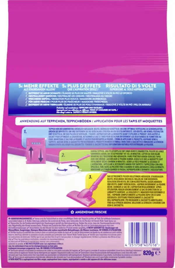 Bild 2 von Vanish Oxi Action Teppichpflege Pulver zum Absaugen, 820 g