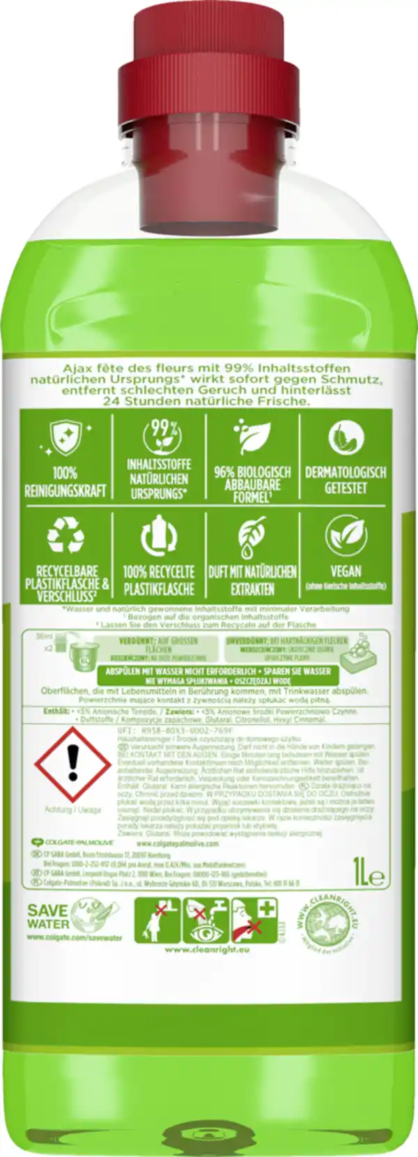 Bild 2 von Ajax Allzweckreiniger Frühlingsblumen, 1 L