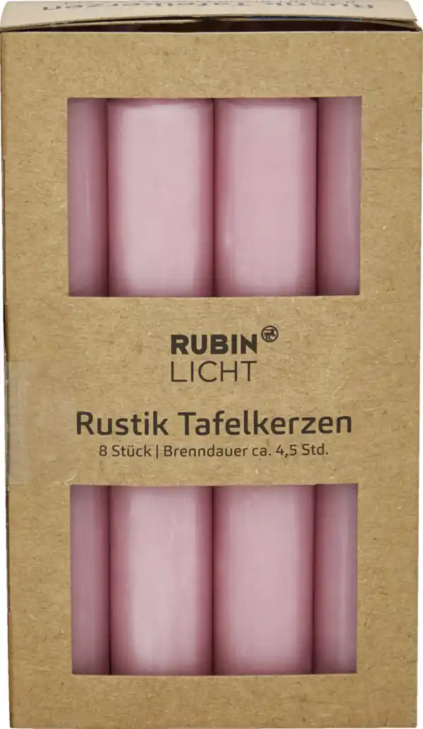 Bild 1 von RUBIN LICHT Rustik Tafelkerzen rose