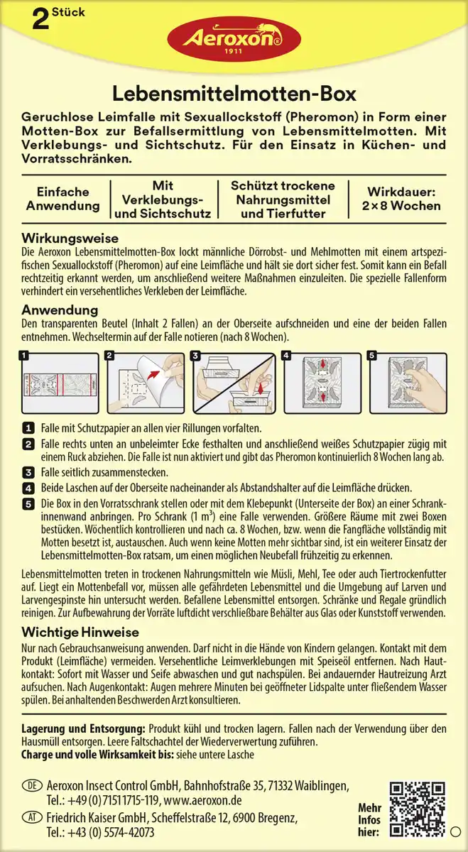Bild 2 von Aeroxon Lebensmittel Mottenbox Monitor-Pheromonfalle