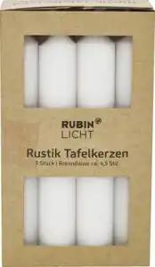 RUBIN LICHT Rustik Tafelkerzen weiß