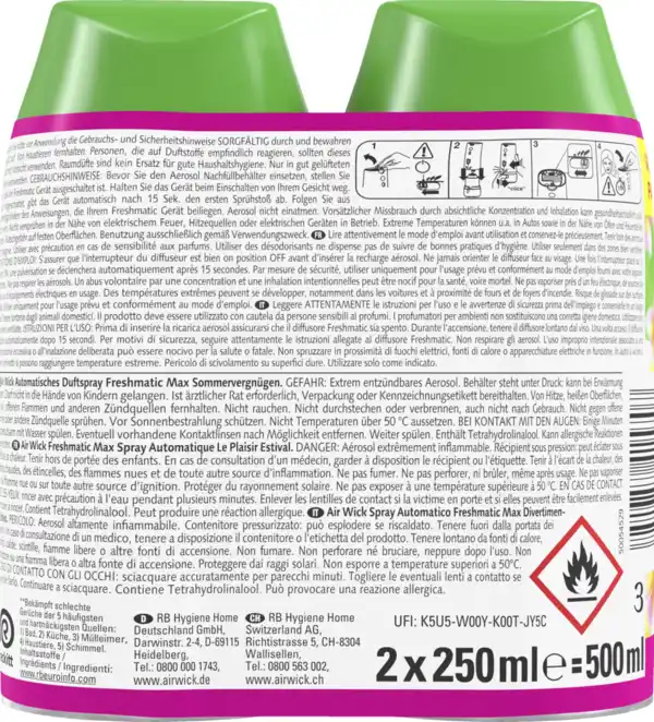 Bild 4 von Air Wick Freshmatic Max Nachfüller Duopack Sommervergnügen, 500 ml