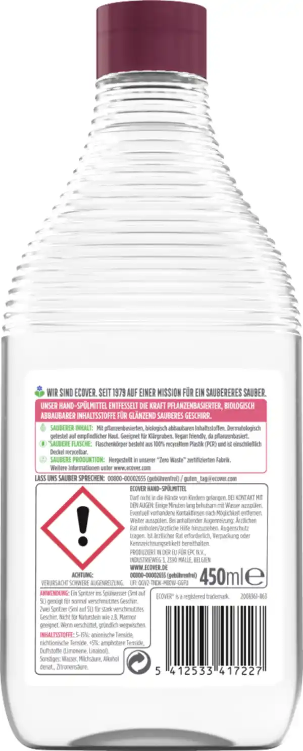 Bild 2 von Ecover Hand-Spülmittel Sensitiv Granatapfel & Feige, 450 ml