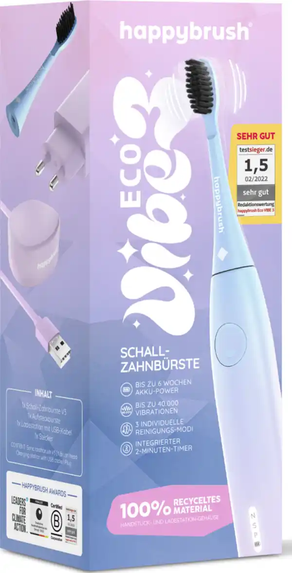 Bild 1 von happybrush Schall-Zahnbürste ECO V3 Sunrise-Edition