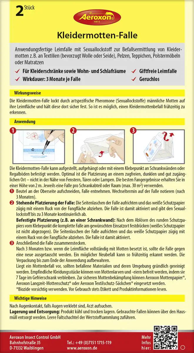 Bild 3 von Aeroxon Kleidermotten Falle
