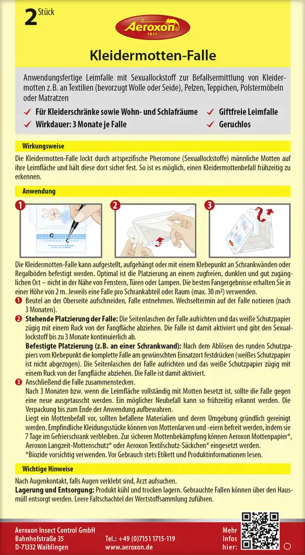 Bild 3 von Aeroxon Kleidermotten Falle