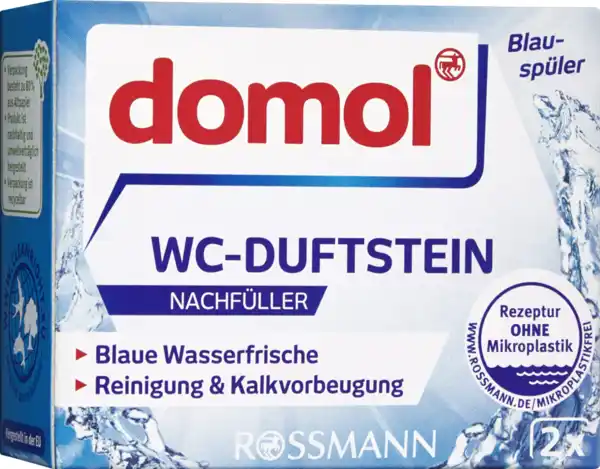 Bild 1 von domol WC-Duftstein Nachfüller Blauspüler, 80 g