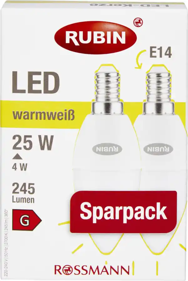 Bild 1 von RUBIN LED Glühbirne E14 Sparpack