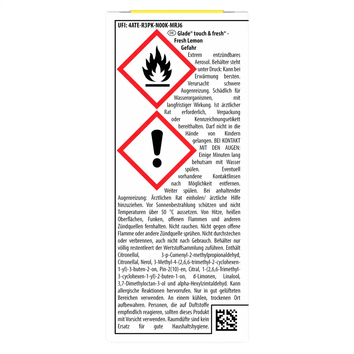 Bild 2 von Glade Touch & Fresh Minispray Nachfüller Fresh Lemon, 10 ml