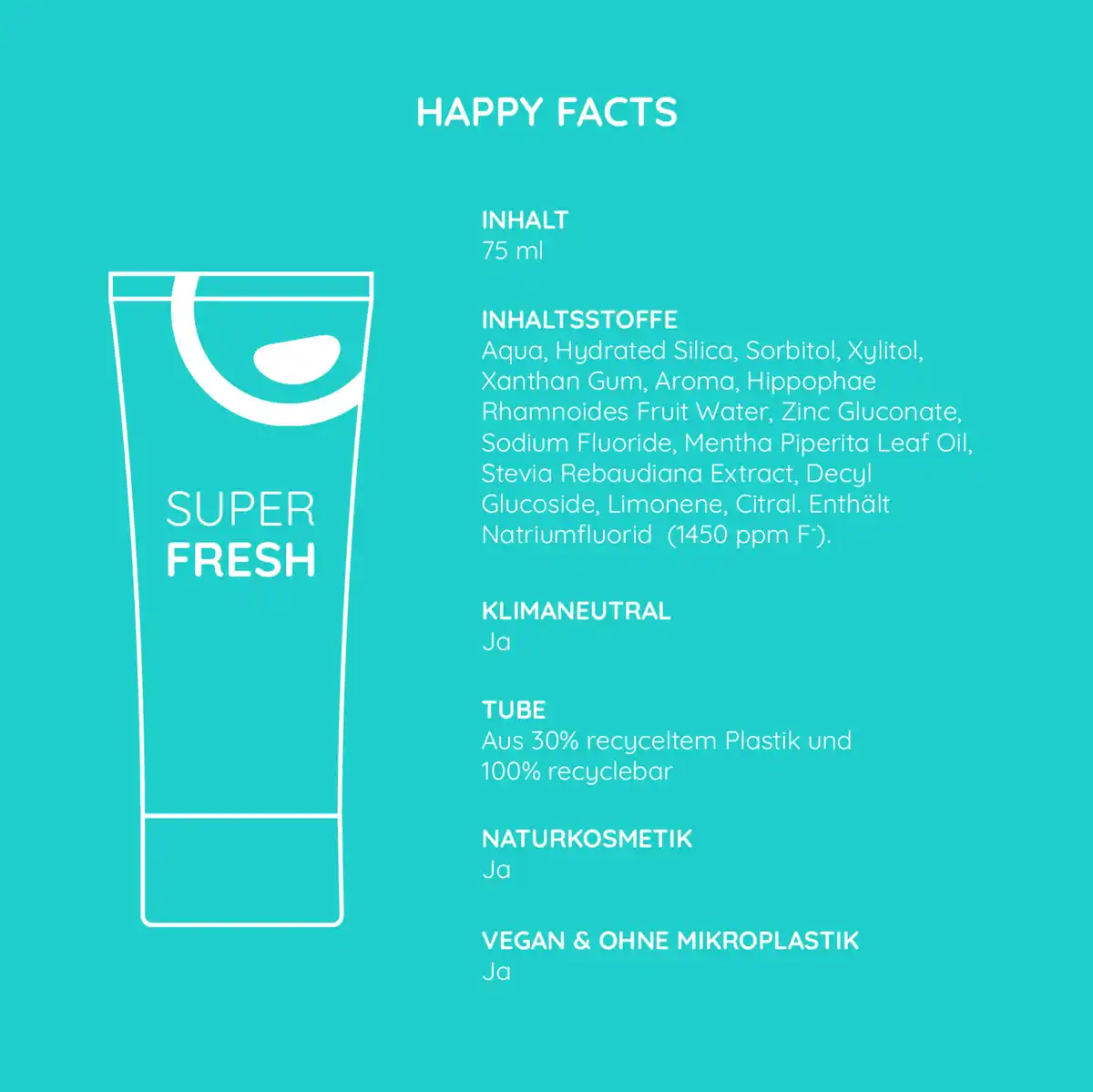 Bild 4 von happybrush SuperFresh Zahnpasta, 75 ml