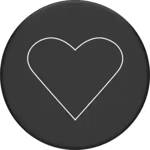 PopSockets PopGrip White Heart Black