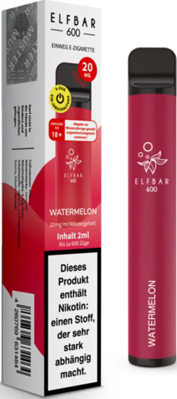 Bild 1 von Elfbar 600 CP Watermelon E-Zigarette, 2 ml