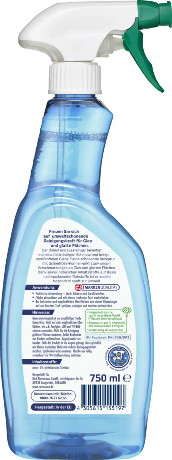 Bild 2 von domol eco eco Glasreiniger, 750 ml