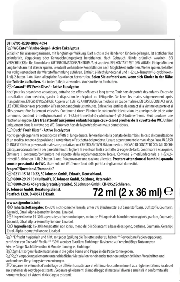 Bild 2 von WC-Ente Frische-Siegel Eukalyptus Nachfüller, 72 ml