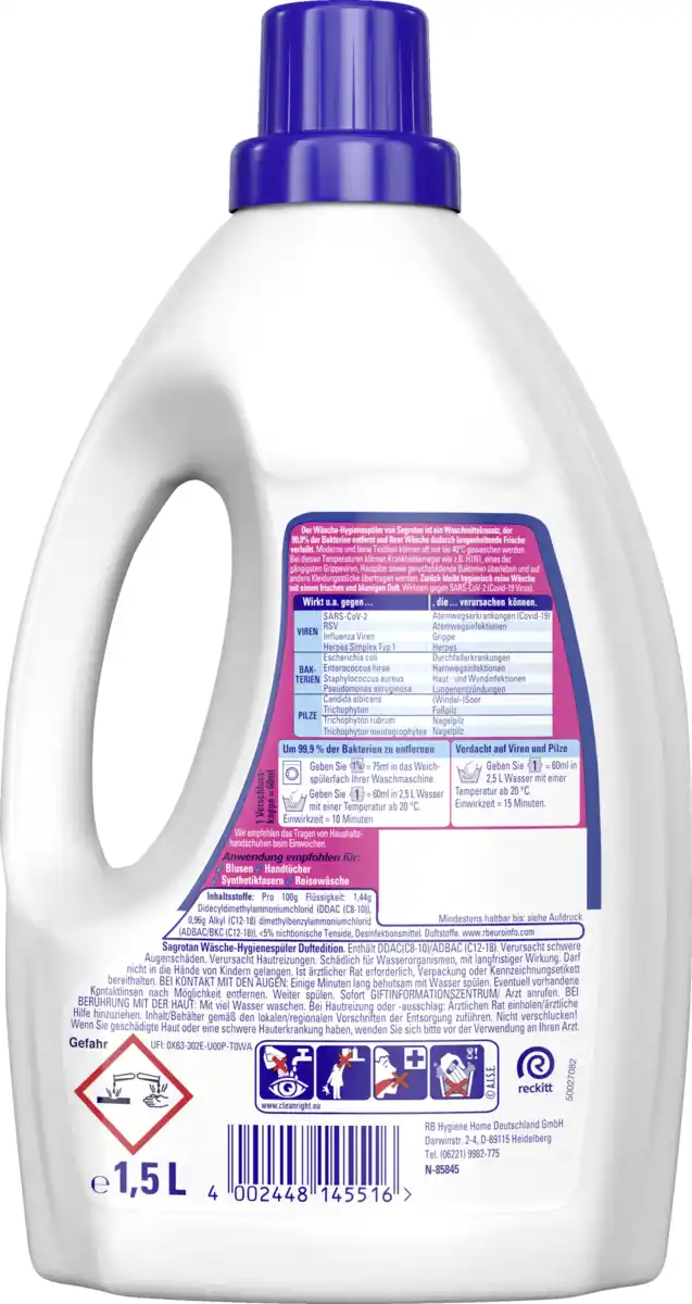 Bild 2 von Sagrotan Wäsche-Hygienespüler Desinfektion Duftedition, 20 WL