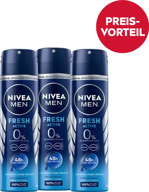 Bild 1 von NIVEA MEN Deospray Fresh Active Vorteilsset, 450 ml