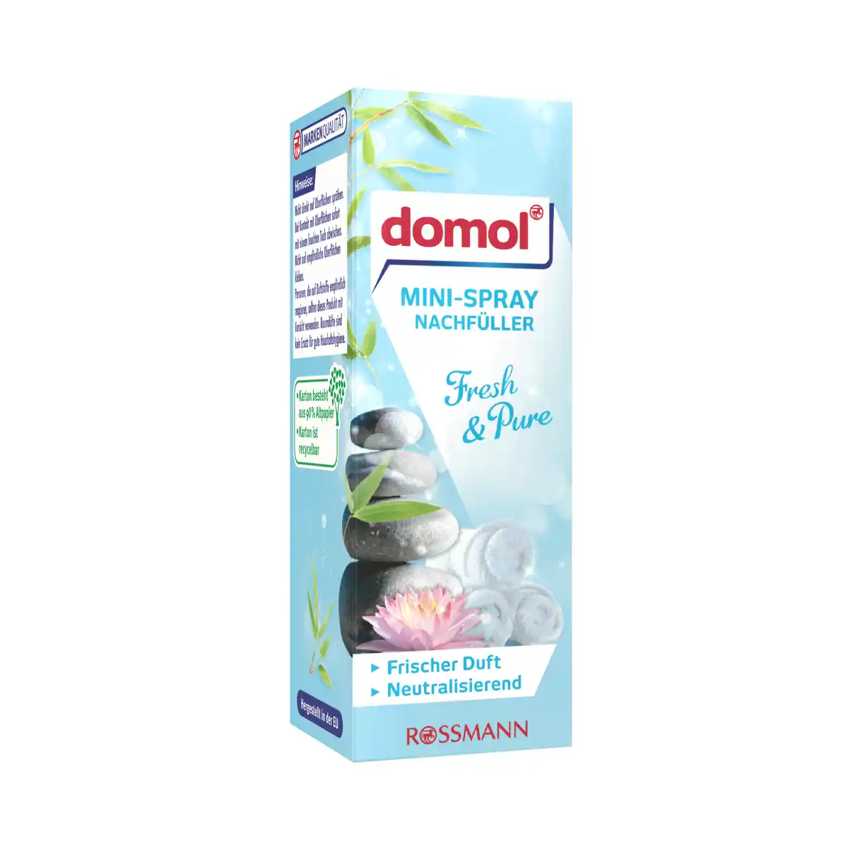 Bild 1 von domol Mini Spray Nachfüller Fresh & Pure, 25 ml