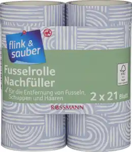 flink & sauber 2er Pack Austausch-Fusselrolle