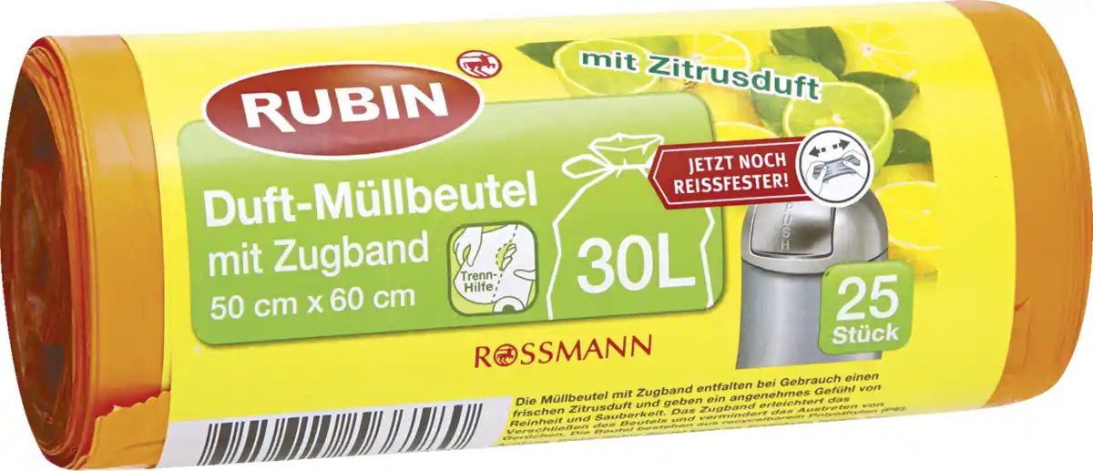 Bild 1 von RUBIN Duft-Müllbeutel mit Zugband 30 l