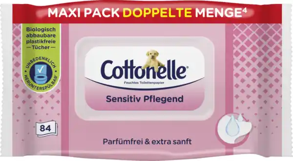 Bild 1 von Cottonelle Feuchtes Toilettenpapier Sensitiv Pflegend Maxi Pack