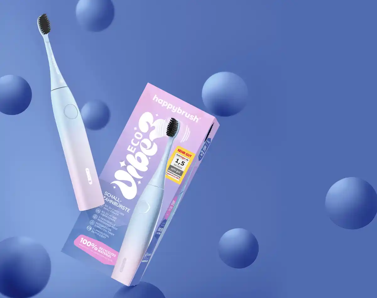 Bild 3 von happybrush Schall-Zahnbürste ECO V3 Sunrise-Edition
